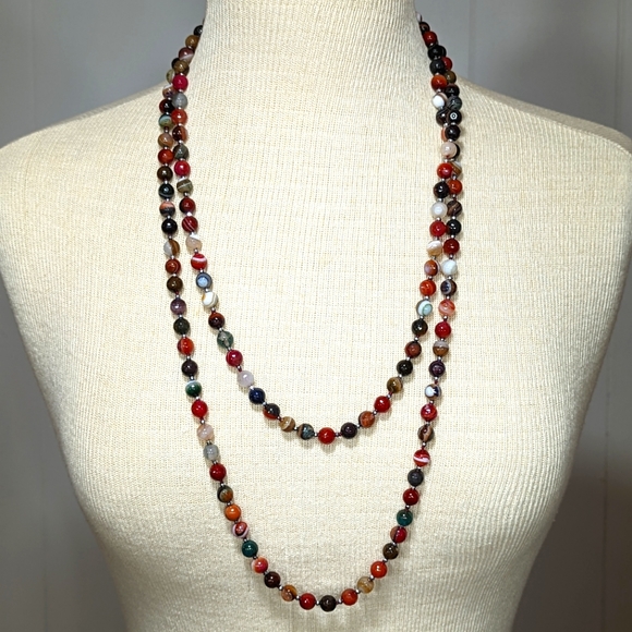 Faceted Gemstone Long Necklace - Picture 4 of 8